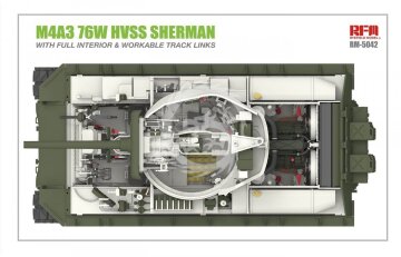 M4A3 76W HVSS Sherman With full interior and workable track links Rye Field Model RM-5042 skala 1/35