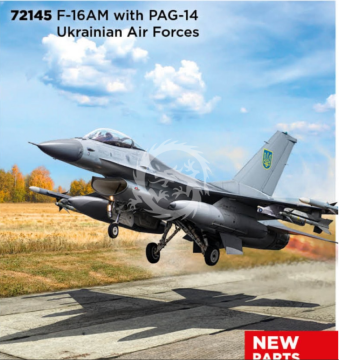 PRZEDSPRZEDAŻ -  F-16AM of Ukrainian Air Forces with PAG-14 - ICM 72145 skala 1/72