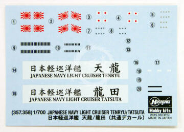 Model plastikowy IJN Light Cruiser Tenryu Super Detail Hasegawa 30038 skala 1/700