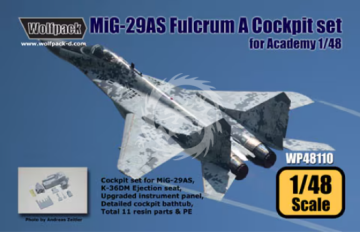 MiG-29AS (9-12AS) Fulcrum A Cockpit Set for Academy Wolfpack  WP48110 skala 1/48