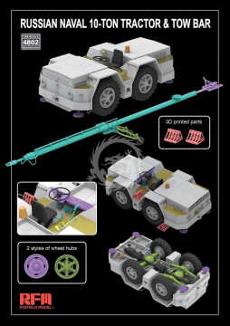 PRZEDSPRZEDAŻ - Russian Naval 10-Ton Tractor & Tow Bar  RYE FIELD MODEL RFM4802 skala 1/48
