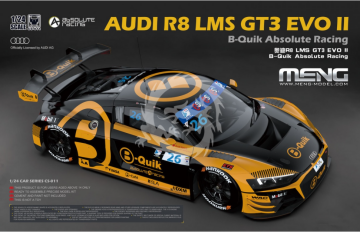 PRZEDSPRZEDAŻ - Audi R8 LMS GT3 EVO II B-Quik Absolute Racing Meng Model CS-011 skala 1/24