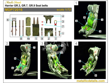 Harrier GR.3, GR.7, GR.9 Ejection seat  - Metallic Details MDR72115 skala 1/72