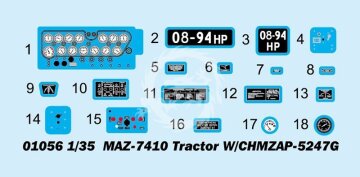 MAZ-7410 Tractor W/CHMZAP-5247G - Trumpeter 01056 skala 1/35