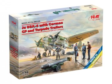  Ju 88A-4 with German Ground Personnel and Torpedo Trailers ICM 48229 skala 1/48