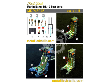 Martin-Baker Mk.10 Seat belts - Metallic Details  MDP48005 skala 1/48