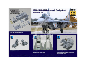 MiG-29 (9-12) Fulcrum A Cockpit Set for Academy, Academy Minicraft, Eduard, Kora Models, Wolfpack Wolfpack WP48109 skala 1/48