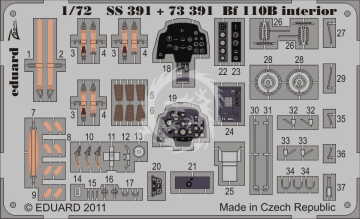 Bf 110 B interior Airfix Eduard SS391 skala 1/72