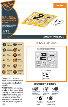 Ki-51 Sonia PE parts (all versions) Clear Prop! No. CPA72025 1:72