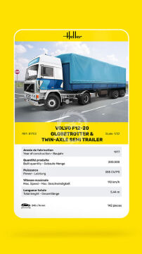 PROMOCYJNA CENA - Volvo F12-20 GLOBETROTTER + naczepa dwuosiowa Heller 81703 skala 1/32