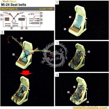 Mi-24. Seat belts - Metallic Details MDP48015 skala 1/48