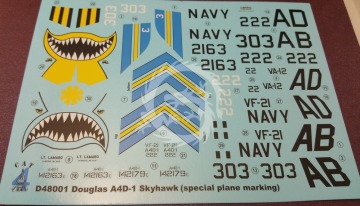 Kalkomania dla A4D-1 (A-4A) Skyhawk Cat4 D48001 skala 1/48