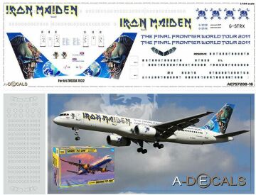 Iron Maiden Ed Force One Final Frontier Boeing 757-200 G-STRX Kalkomania A-Decals w skali 1/144