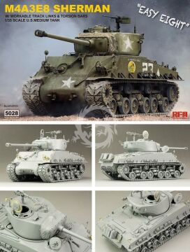  SHERMAN M4A3E8 W/Workable Track links - Rye Field Model 5028 skala 1/35