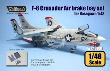  Zestaw dodatków F-8 Crusader Air-brake bay set (for Hasegawa 1/48), Wolfpack WP48031 skala 1/48