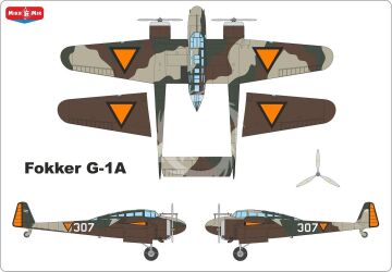  Fokker G-1A + 3D Engines Mikromir MM48-016P skala 1/48