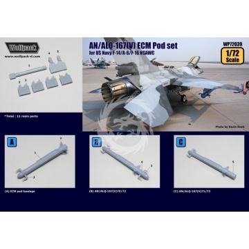 Zestaw dodatkówAN/ALQ-167(V) ECM Pod for US Navy F-14, A-6 - Wolfpack WP72039 skala 1/72