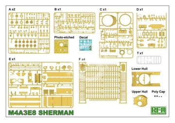  SHERMAN M4A3E8 W/Workable Track links - Rye Field Model 5028 skala 1/35