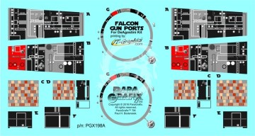 PGX198A Millennium Falcon 1/43 DeAgostini Gun Port Decals (duplicate) Paragrafix