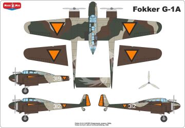  Fokker G-1A + 3D Engines Mikromir MM48-016P skala 1/48