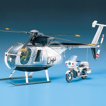 Model plastikowy Hughes 500D Police Helicopter i Kawasaki 1000 Academy 12249 skala 1/48