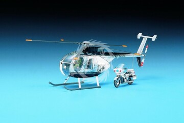 Model plastikowy Hughes 500D Police Helicopter i Kawasaki 1000 Academy 12249 skala 1/48