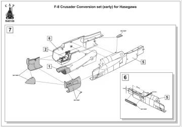 F-8 Crusader Conversion set (early) for hasegawa Cat4 R48100 skala 1/48