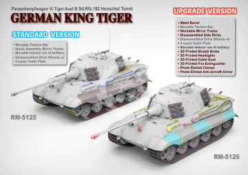 Sd.Kfz.182 Tiger Ausf.B King Tiger Upgrade version Ryefield model 5126 skala 1/35 