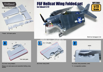 Zestaw dodatków F6F Hellcat Wing Folded set (for Eduard 1/72), Wolfpack WP72061 skala 1/72