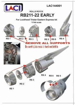 Żywiczny dodatek Rolls Royce RB211-22 Early EARLY Laci LAC144001 skala 1/144