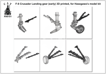 F-8 Crusader Landing gears (early) for Hasegawa Cat4 R48101 skala 1/48