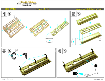 MD7210 F/A-18F. Nose landing gear door-Metallic Details skala 1/72