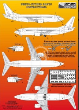 Boeing 737-300/400/500 - Photo-Etched details x 2 sets Skyline SKY144-15 skala 1/144