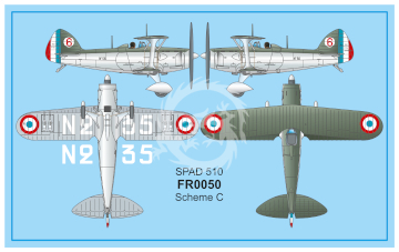 Spad 510 at war Azur FR0050 skala 1/72 