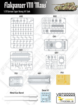 Flakpanzer VIII Maus German super heavy AA tank Vespid Models VS720005 skala 1/72