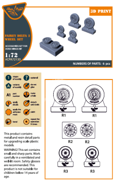 PRZEDSPRZEDAŻ - Fairey Delta 2 Wheel Set (For Dora Wings Kit) Clear Prop CPA72133 skala 1/72