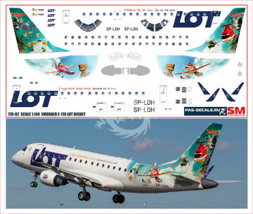 Embraer 170 Lot Disney - SP-LDH decals 1/144 Pas-Decals