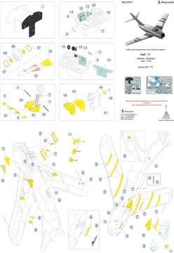 Blaszka fototrawiona MiG-17 detail set (colour) Microdesign MD 072021 skala 1/72