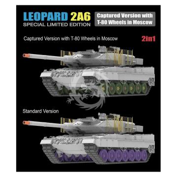 PRZEDSPRZEDAŻ - Leopard 2A6 Captured Version with T-80 Wheels in Moscow Rye Field Model 5114 skala 1/35