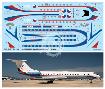 Tupolev Tu-134A - Czechoslovak and Czech Air Force - decal BOA 14441