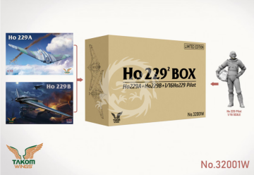 PRZEDSPRZEDAŻ - Horten Ho 229 BOX 2 Ho229A+Ho229B+1/16Ho229 + Pilot - Takom  32001W skala 1/32