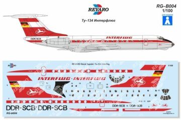 Revaro Interflug Tu-134 Veb Plasticart 1/100  RG-b004