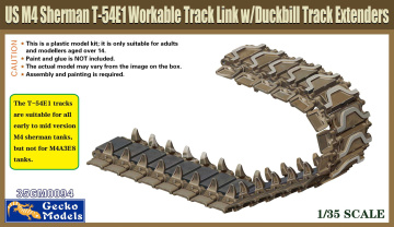 PRZEDSPRZEDAŻ - US M4 Sherman T-54E1 Workable Track Link w/ Duckbill Track Extenders Gecko Models 35GM0094 skala 1/35