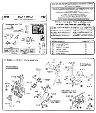 D3A1 Model 11 Val Interior set for Hasegawa CMK4056 skala 1/48