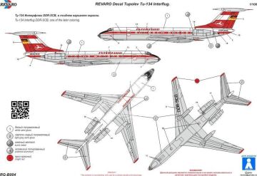 Revaro Interflug Tu-134 Veb Plasticart 1/100  RG-b004