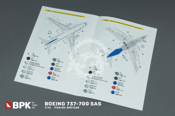 Boeing 737-700 SAS - BPK Big Planes Kits 7228 skala 1/72