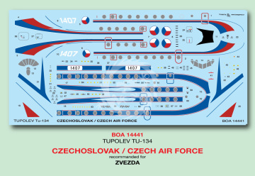 Tupolev Tu-134A - Czechoslovak and Czech Air Force - decal BOA14441