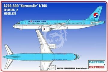 Airbus A220-300 Korean Air Eastern Express EE144136_2 skala 1/144