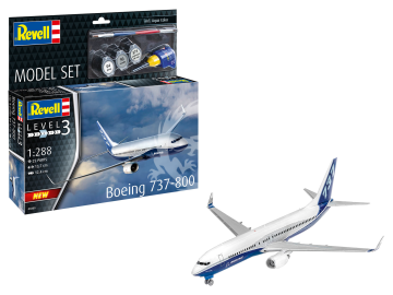 Model Set Boeing 737-800 + farby i klej - Revell 63809 skala 1/288 