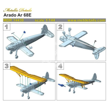 Arado Ar 68E Metallic Details MDR14430 skala 1/144